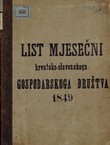List mesečni hervatsko-slavonskoga Gospodarskoga družtva 8/1-12/1849