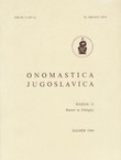 Onomastica jugoslavica 11/1984