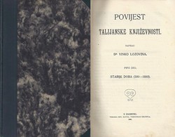 Slike iz svjetske književnosti VIII. Povijest talijanske književnosti I. Starije doba (500-1600)