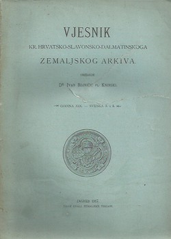 Vjesnik Kr. hrvatsko-slavonsko-dalmatinskoga zemaljskog arkiva XIX/3-4/1917