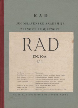 Rad JAZU. Knjiga 311. Odjel za filozofiju i društvene nauke 7/1957