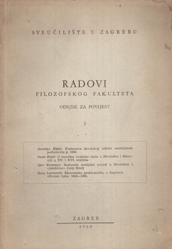 Radovi Filozofskog fakulteta. Odsjek za povijest 3/1960