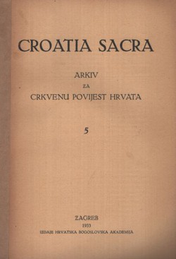 Croatia Sacra 5/1933