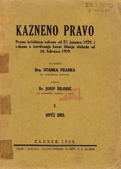 Kazneno pravo I. Opći dio