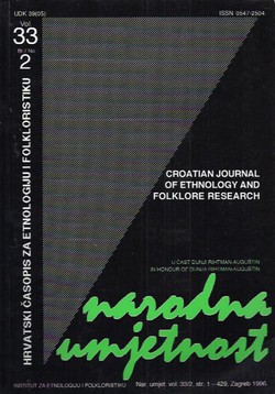 Narodna umjetnost 33/2/1996 (U čast Dunji Rihtman-Auguštin / In Honour of Dunja Rihtman Auguštin)