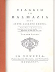 Viaggio in Dalmazia I-II (ristampa da 1774)