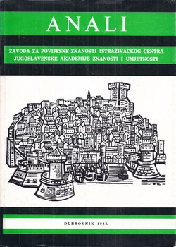 Anali Zavoda za povijesne znanosti JAZU u Dubrovniku XXI/1983