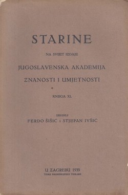 Starine JAZU. Knjiga XL/1939