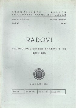 Radovi Filozofskog fakulteta u Zadru 27(14)/1987-88