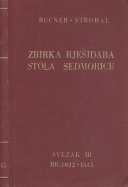 Zbirka rješidaba Stola sedmorice u građanskim pravnim stvarima III.