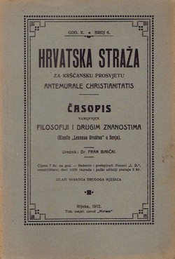 Hrvatska straža za kršćansku prosvjetu X/6/1912