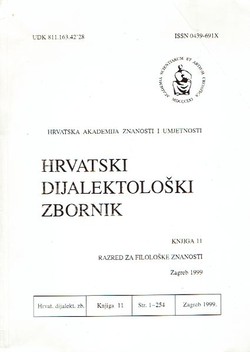 Hrvatski dijalektološki zbornik 11/1999