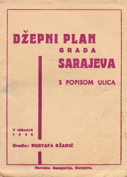 D Epni Plan Grada Sarajeva S Popisom Ulica Izd