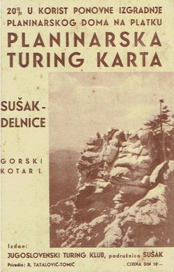 Planinarska turing karta Sušak-Delnice. Gorski kotar I.