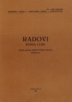 Radovi ANUBiH. Knjiga LXXII. Odjeljenje društvenih nauka. Knjiga 22/1983 (Simpozijum - Vlasi u XV i XVI vijeku)