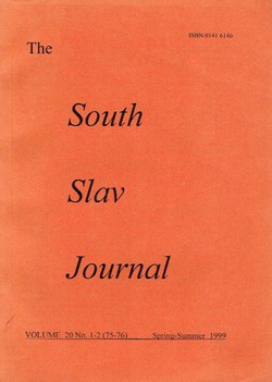 The South Slav Journal 20/1-2 (75-76)/1999