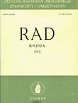 Rad JAZU. Knjiga 393. Odjel za društvene znanosti XX/1981