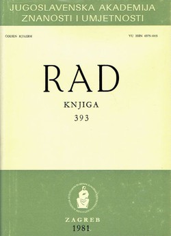 Rad JAZU. Knjiga 393. Odjel za društvene znanosti XX/1981