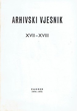 Arhivski vjesnik XVII-XVIII/1974-75