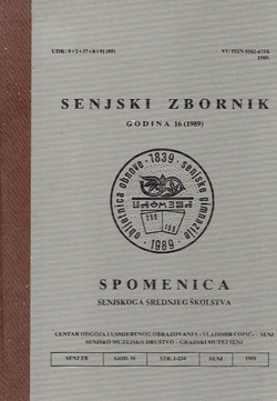 Senjski zbornik 16/1989 (Spomenica senjskoga srednjeg školstva)