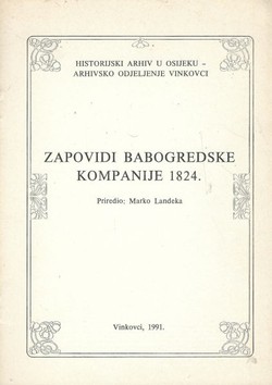 Zapovidi Babogredske kompanije 1824.