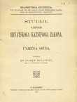 Studije o reformi hrvatskoga kaznenog zakona I. Uvjetna osuda