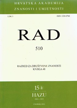 Rad HAZU. Knjiga 510. Razred za društvene znanosti 48/2011