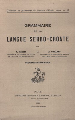 Grammaire de la langue serbo-croate