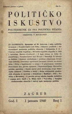 Političko iskustvo. Polumjesečnik za sva politička pitanja I/1/1940