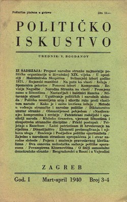 Političko iskustvo. Polumjesečnik za sva politička pitanja I/3-4/1940