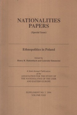 Ethnopolitics in Poland (Nationalities Papers 1/XXII/1994)