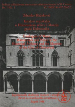 Katalozi muzikalija u Historijskom arhivu i Muzeju grada Dubrovnika