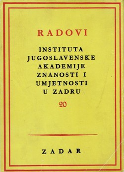 Radovi Instituta JAZU u Zadru 20/1973