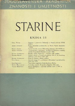 Starine JAZU. Knjiga 53/1966