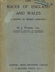 The Races of England and Wales. A Survey of Recent Research