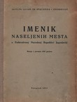 Imenik naseljenih mesta u FNRJ. Stanje 1 januara 1951 godine