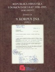 Republika Hrvatska i Domovinski rat 1990.-1995. Dokumenti. Knjiga 20. 9. korpus JNA (1992.)