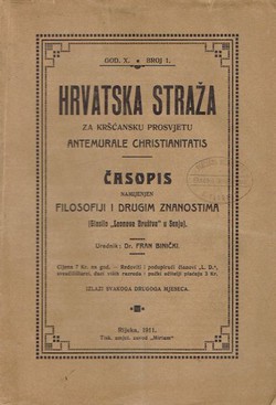 Hrvatska straža za kršćansku prosvjetu X/1/1911